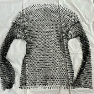 Fstrend, Mesh Body Chains long sleeve, size one size, color black and silver